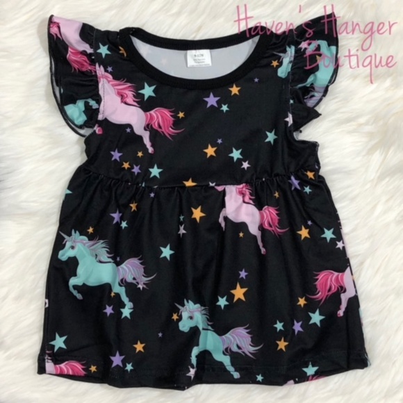 3pc. Black & Pink Unicorn Shorts Set - Picture 3 of 6